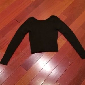 Black Open Back Sweater